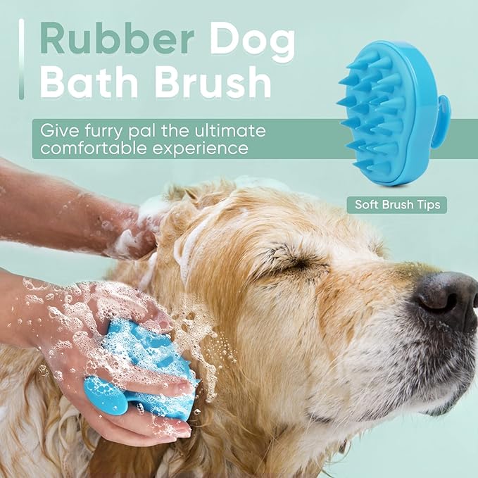 Petbobi Adjustable Dog Bath Tether, Dog Bathing Leash with Heavy Suction Cup and Soft Shower Brush, Pet Grooming Tub Restraint Perfect for Shower, Blowing, Trimming and Brushing Your Pet with Ease