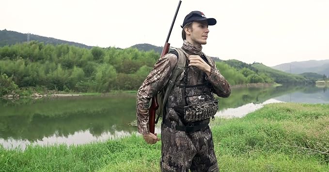 8 Fans Waders Shell Holder,Neoprene Wader Shell Clip with 24 Shell Loops for Marsh Duck Hunting