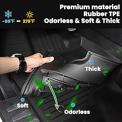 All Weather Cargo Mat Fit for Kia NIRO 2023 2024 2025(Not for PHEV or EV) TPE Rubber Cargo Liner Set NIRO Accessories All Season Guard Odorless Anti-Slip Trunk Tray Black
