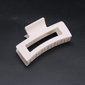 Square Frosting Claw Clips,Big Hair Clips Nonslip Matte Barrettes Thin Thick Short Hair for WomenGirls (Off white)