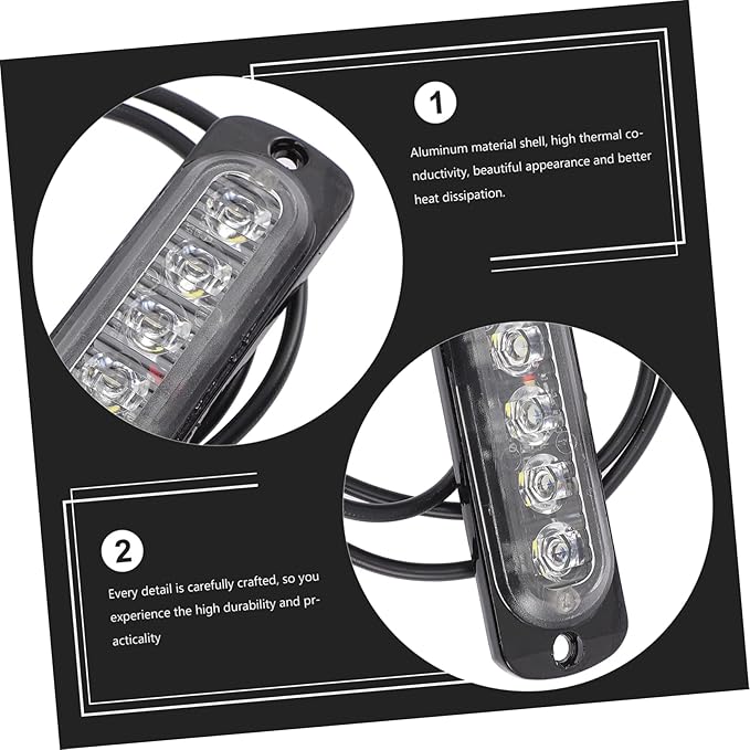 HEALLILY LED auto light strobe lights for vehicles, vans, trucks, motorcycles, 18 modes
