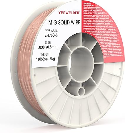 YESWELDER ER70S-6 .030-Inch on 10-Pound Spool Carbon Steel Mig Solid Strong ABS Plastic Spool Welding Wire