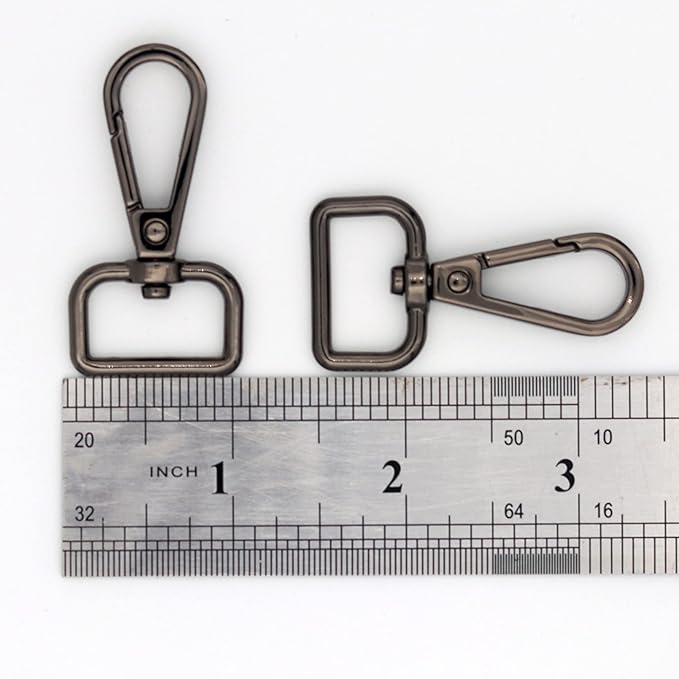 JWBIZ 16 Pcs D Ring Swivel Lobster Claw Clasp, Push Gate Snap Hooks Trigger Clips (Gun Black, 34 inch)