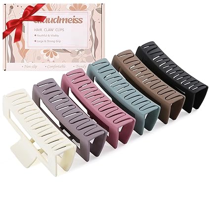 5 Inch Extra Large Claw Clips, Big Hair Clips for Thick Long Curly Hair, Durable Matte Strong Hold Hair Claw Clips, Non-slip Square Hair Clips for Women, Hair Accessories Valentine's Day Gifts