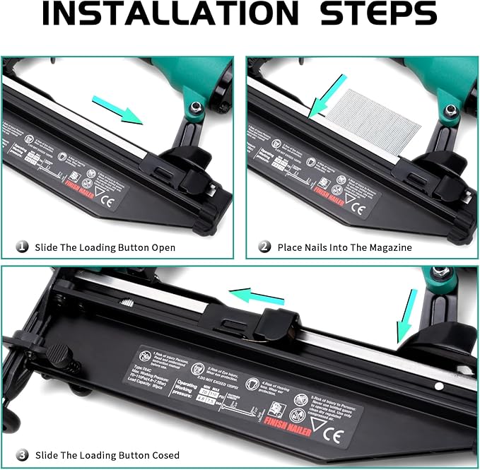 Finish Nailer 16GA 1-inch to 2-12-inch Finish Nails Pneumatic Nail Gun with Tool-Free Depth Adjust