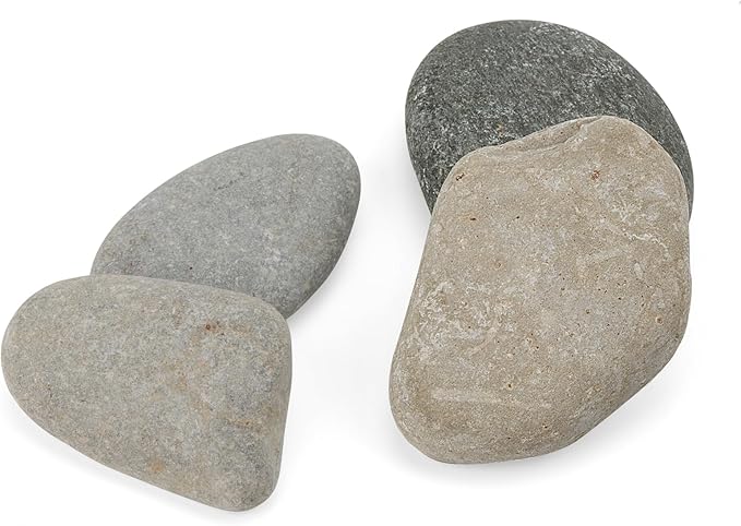 SHEUTSAN 9 PCS 3-4 Inch River Painting Rocks, Crafts Stones, Flat Rocks, Smooth Painting Stone for DIY Project, Hand Crafts