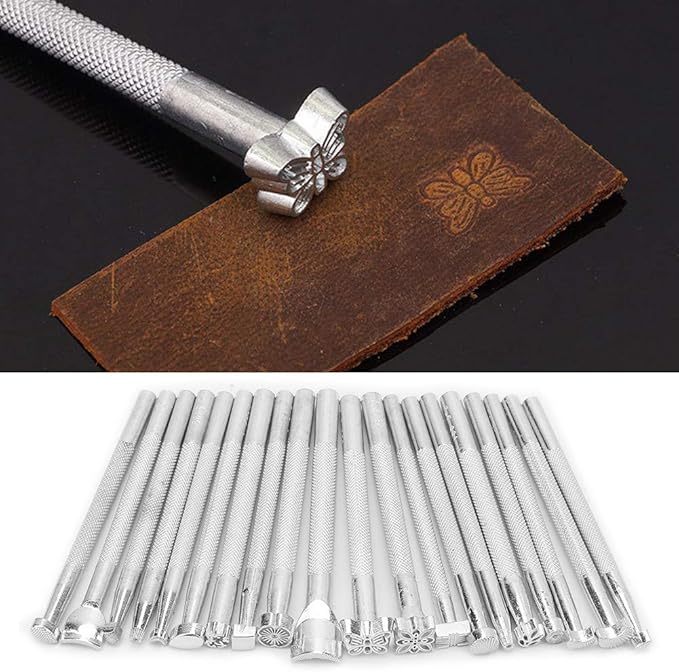 20 Pcs Multi Shape Leather Stamp Punch Tool Set Leather Craft