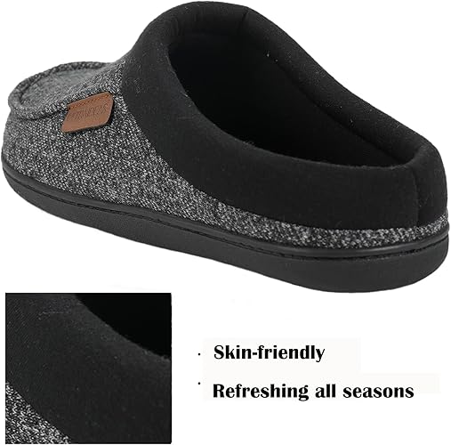 ULTRAIDEAS Men's Nealon Moccasin Clog Slipper, Slip on Indoor/Outdoor House Shoes