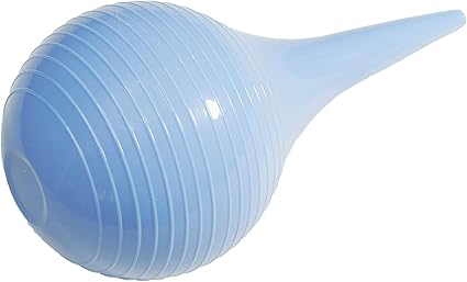 Rubber Suction Ear Syringe,60ml Hand Bulb Syringe Ear Washing Squeeze Bulb- Blue Smooth
