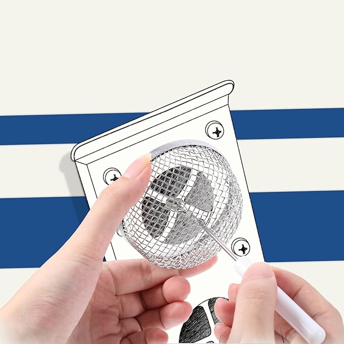 TOODOO 2 Pack Flying Insect Screen RV Furnace Vent Screen RV Water Heater Vent Cover 2.8 Inch Stainless Steel Mesh with Installation Tool