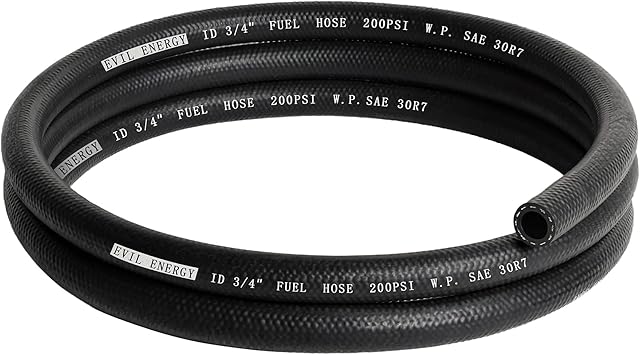 EVIL ENERGY 34 Fuel Hose Line Push Lock NBR Rubber SAE 30R7 5FT 200PSI