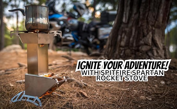 Spitfire Rocket Stove - Spartan Light Rocket Stove Wood Burning Portable Stove w/Travel Case, Collapsible Backpacking Wood Stove, Camp Rocket Stove, Outdoor cooking stove Estufa De Leña Para Cocinar