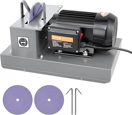 VEVOR Lawnmower Blade Grinder, 23 HP 1700 RPM Motor with 7'' Diameter Standard Reverse Wheel, 30 40 Grinding Degree Steel Mower Sharper for Blades Tool Grinding in Garden or Workshop