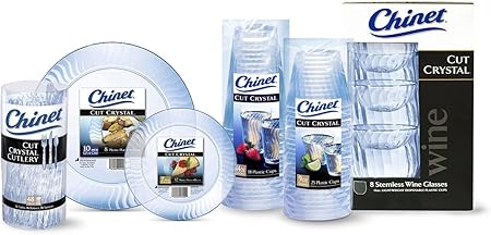 Chinet Cut Crystal Clear Plastic 10 inch Plates 20 ct.