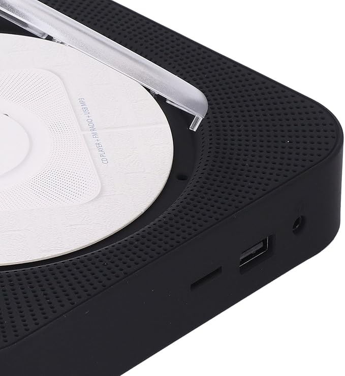Portable CD Player, Bluetooth CD Player with Speakers 2 Modes Wall Mount Desktop Portable Home CD Music Player Rechargeable with Remote Control (Black)