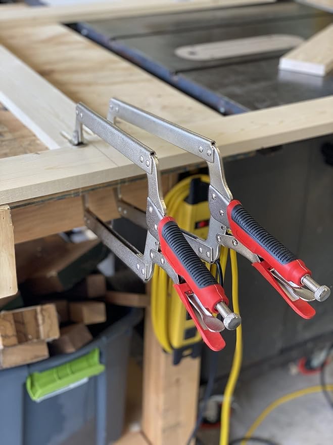 Massca Locking C-Clamp | Portable Table & Tool Vise Grip | Heavy Duty C-Clamps with Swivel Pads | Made from Strong High-Grade Carbon Steel for Home, Workshop & Welding Use | – 18 Inch