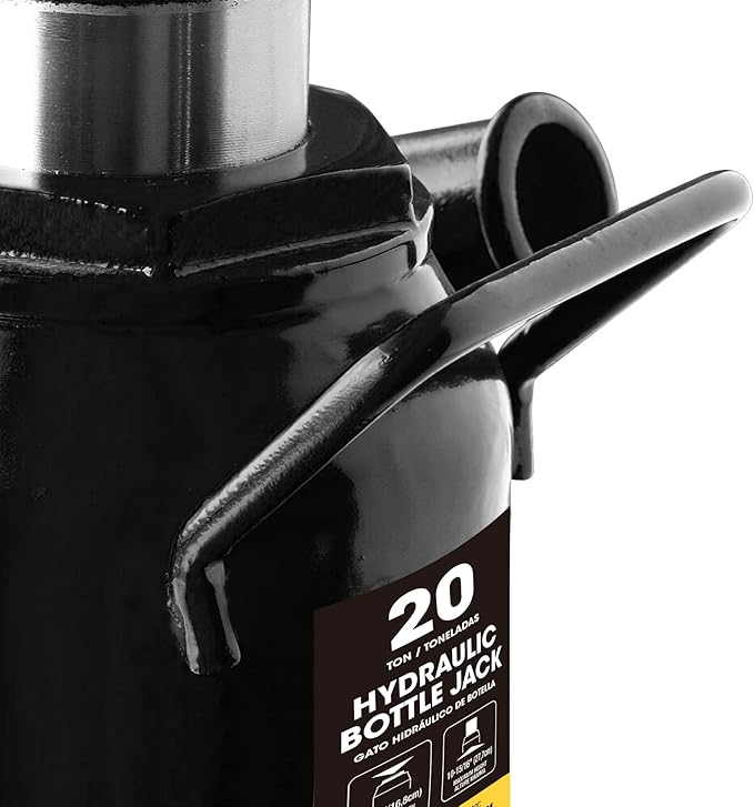 BIG RED 20 Ton (40,000 LBs) Torin Hydraulic Stubby Low Profile Car Bottle Jack for Auto Repair and House Lift, Black, AT92007AB