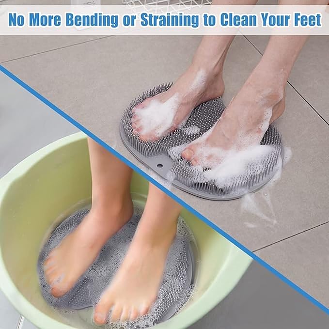 Foot Scrubber for Shower - Foot Cleaner Massager, Improve Circulation, Soothe Achy Feet (Gray)