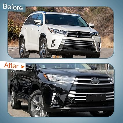 Daytime Running Light For Toyota Highlander 2017 2018 2019 LED Fog Lam[s With Dynamic Turn Signal Replacement Lamp + Wiring Harness