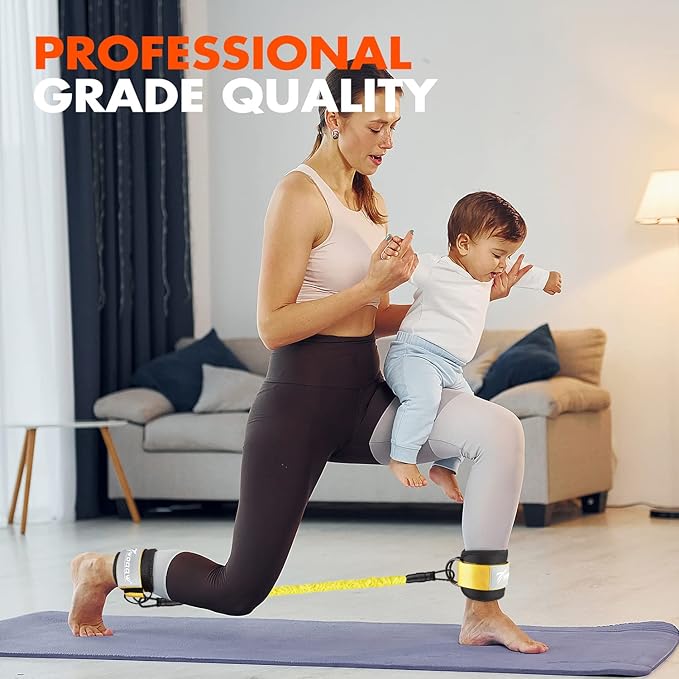 Ankle Resistance Bands with Cuffs, Ankle Bands for Working Out, Glutes Workout Equipment, Butt Exercise Equipment for Kickbacks Hip Fitness Training, Legs Resistance Bands for Women Men