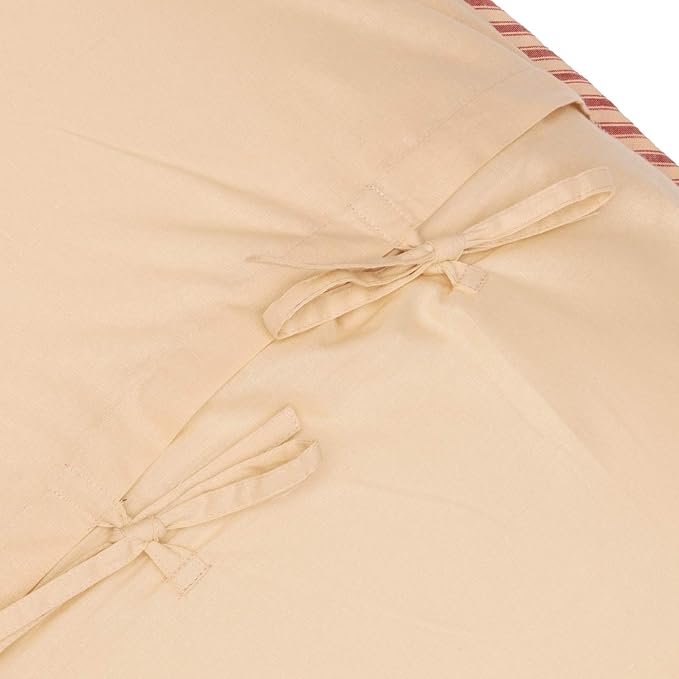 VHC Brands Sawyer Mill Red Ticking Stripe Standard Sham 21x27 Bedding Accessory