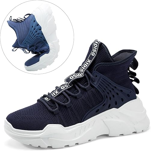 SANNAX Mens Fashion Sneaker High-Top Casual Sports Athletic Walking Shoe Running Shoes