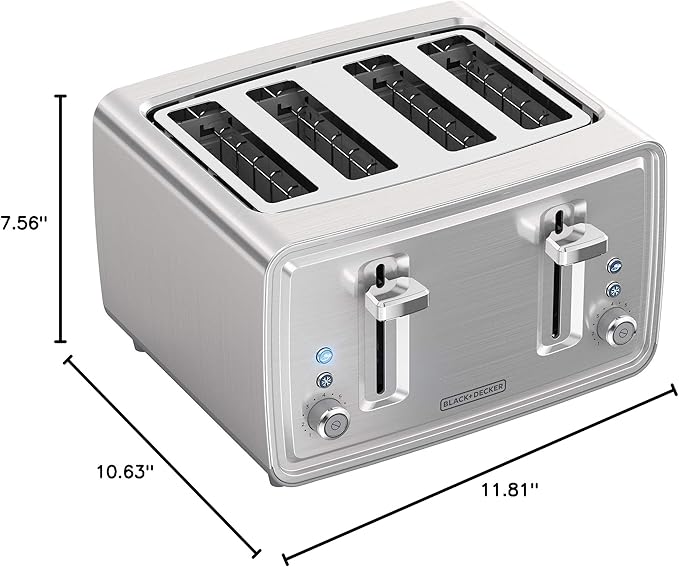 BLACKDECKER 4-Slice Toaster, Stainless Steel, TR4900SSD