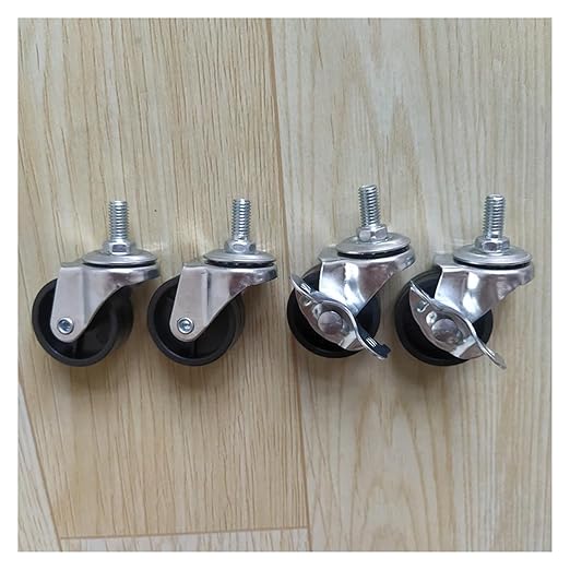 ALturN Furniture Castors, Swivel Caster Wheels, 50mm, 4 Pcs Nylon, Heavy Duty, Smooth Moves, Max 70KG, Braked