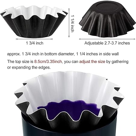 Boao Wax Melt Liners Reusable Wax Warmer Containers Leakproof Cups for Scented Candle, Paper Holders for Electric Pluggable Melter and Burner(Black,25 Pieces)