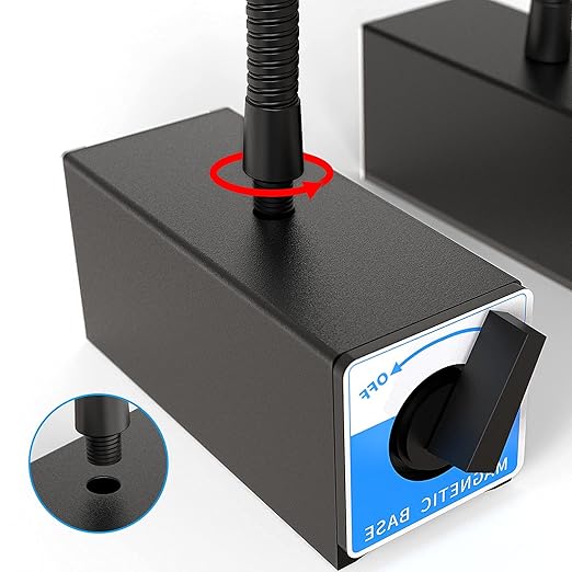 Magnetic Base,Suitable for Magnetic Machine Lights,Indicator Holder Metric M8 X 1.25 Tapped Hole,4.72x1.96x2.16 Inch,1 pc...