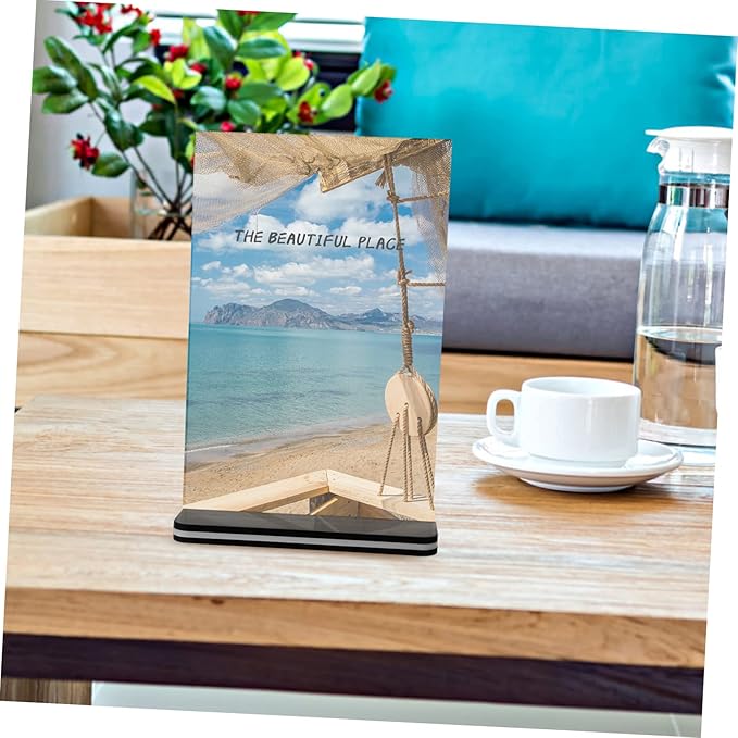 3pcs Display Board Poster Stands for Display Table Top Display Stand Table Top Sign Holder Table Sign Holders Picture Holders for Tables Store Sign Holders Acrylic Transparent