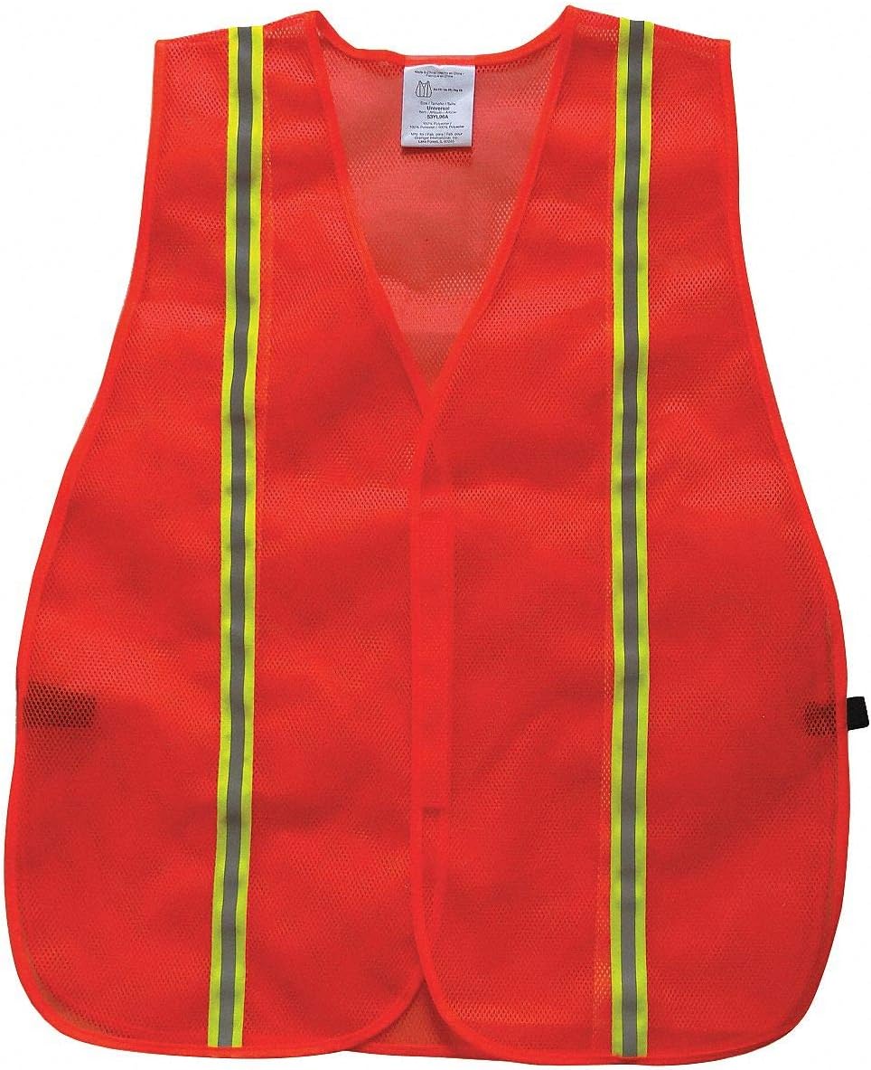 Orange/Red, Green/Yellow/Silver, Traffic Vest, Unrated, Hook-and-Loop, Universal-Each