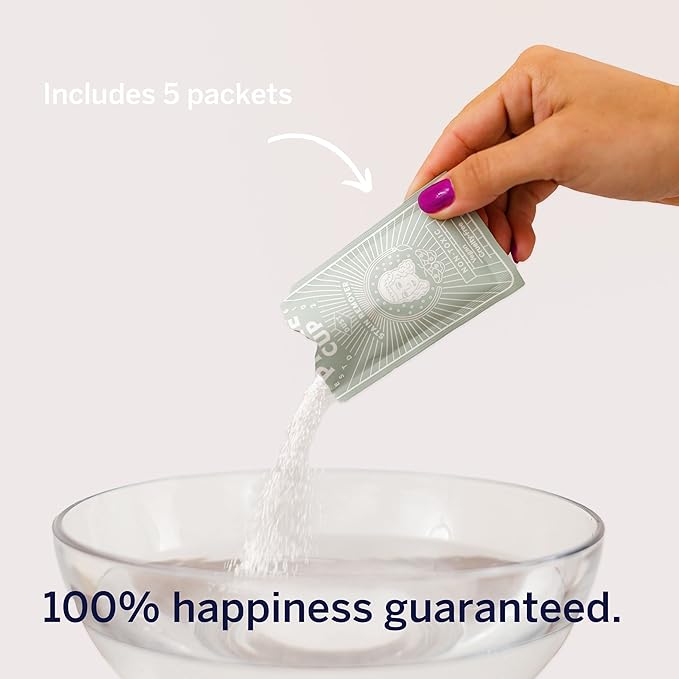 Pixie Cup Stain Remover for Wash Menstrual Cup - The Only Sterilizer Cleaner that Will Remove Stains On Your Reusable Menstrual Discs Period Cups - Organic and Natural Ingredients (5 Packets)