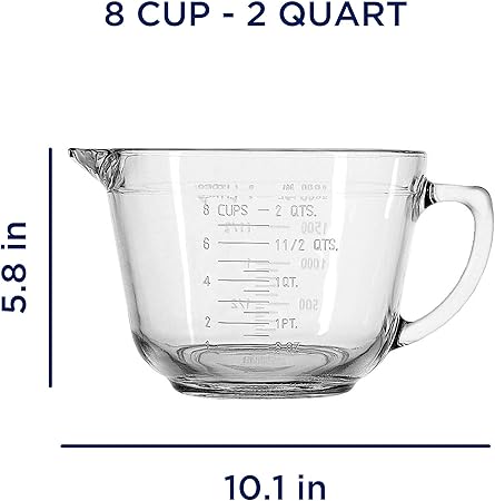 Anchor Hocking Batter Bowl, 2 Quart Glass Mixing Bowl
