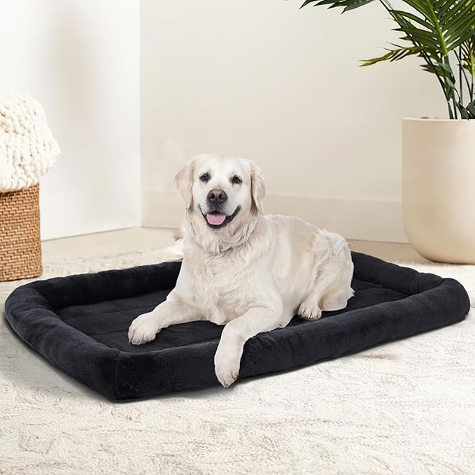 Patas Lague Bolster Dog Bed for Extra Small Dogs 16''x12'', Soft Warm Foam Pet Sofa Bed, Machine Washable Pet Cat Crate Mat for Toy Breeds, Black