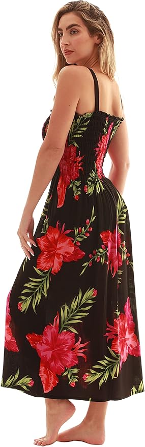 Just Love Floral Print Tube Sundress Swimwear Cover Up Summer Dress for Women