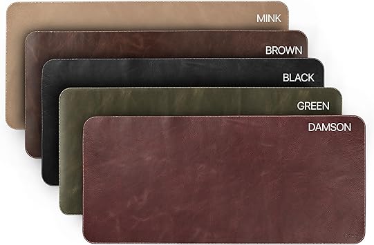 Londo Top Grain Leather Extended Mouse Pad Large Desk Mat for Office Gaming, Smooth Writing Surface, Non-Slip Base, Durable Stylish Workspace Accessory