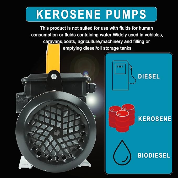 110V AC 550W Self Priming Electric Transfer Pump, 60Lmin Oil Transfer Pump Fuel Diesel Kerosene Biodiesel Pumps For Vehicles, Construction Sites, Farms