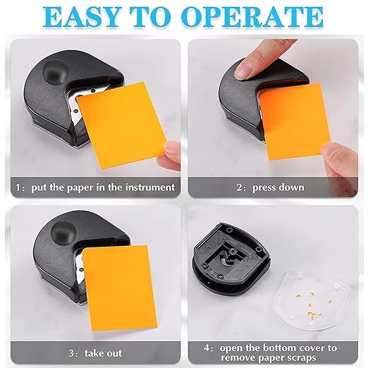 YUENTOEN Paper Corner Rounder, 4mm Corner Cutter Punch Tool for Paper Crafts, Photo, Cardstock, DIY Projects, Laminate, Card Making and Scrapbooking(Black)