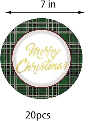 TAPARU Merry Christmas Party Paper Plates