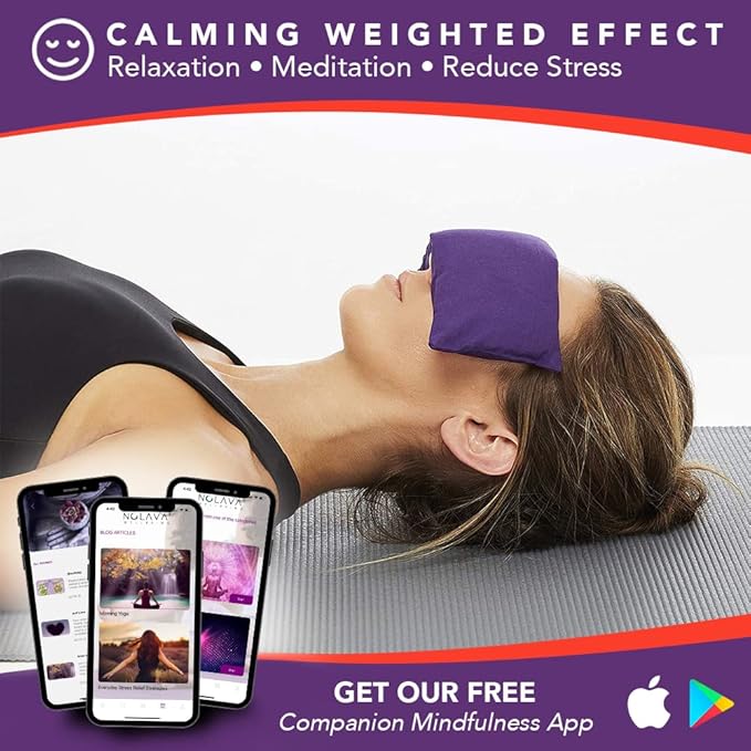 Lotus Weighted Lavender Eye PillowSleeping Meditation MaskYoga Eye Pillow Lavender Aromatherapy Eye Pillow Hot or Cold Pack Head Ache Relief Sleep mask Relaxing Gift Men, Women Employees