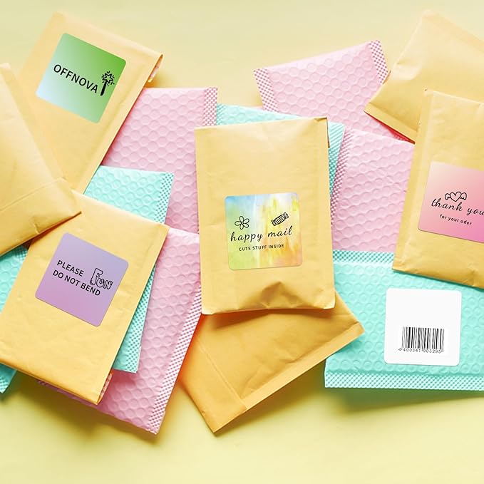 2"x2" White Square Thermal Label Stickers, Self-Adhesive Square Direct Thermal Labels,500 Sheets with Perforation Line in ROLL