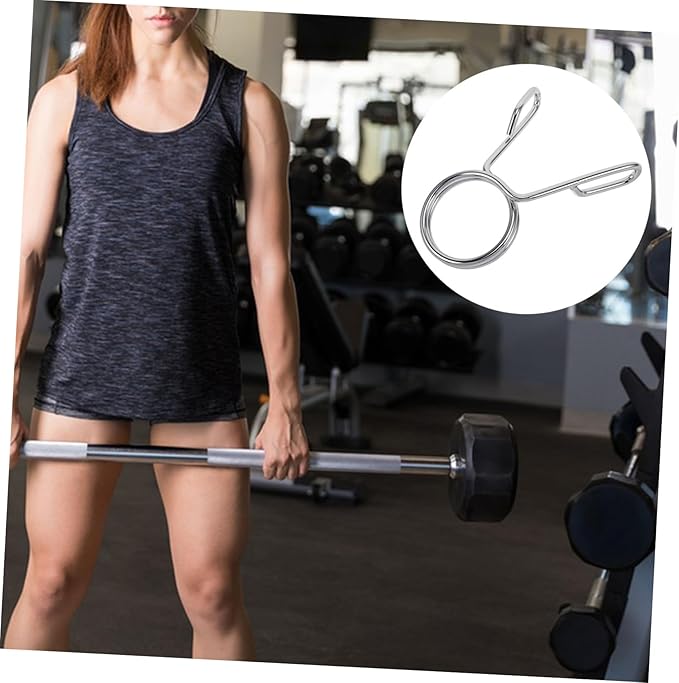 Yardwe Barbell Clamps Ergonomic Dumbbell Clips Quick Attachment for Weightlifting Fit for Gym Equipment Spring Clip Collars for Strength Training