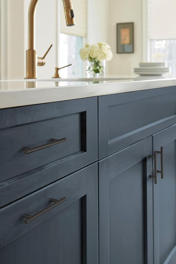 Amerock Bar Pulls 5-1/16 inch (128mm) Center-to-Center Matte Black Cabinet Pull, BP40517MB