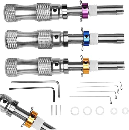 Lock Pick, 3Pcs Lock Pick Set, Multi-Function Hexagonal Wrench Metal Picking Tool Portable Sturdy for Home