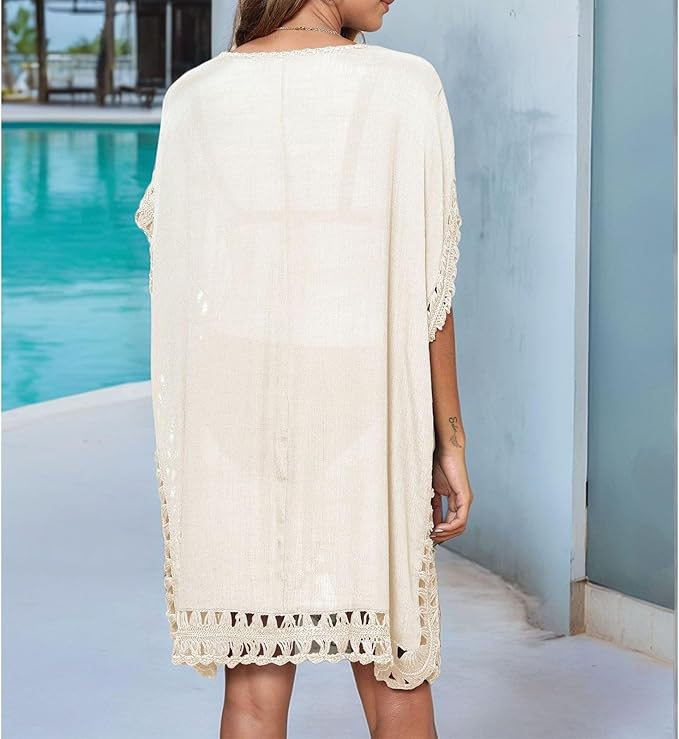 Bathing Suit Cover Up for Women Plus Size Swimsuit Coverup Summer Loose Beach Cover Up Crochet Design Dress
