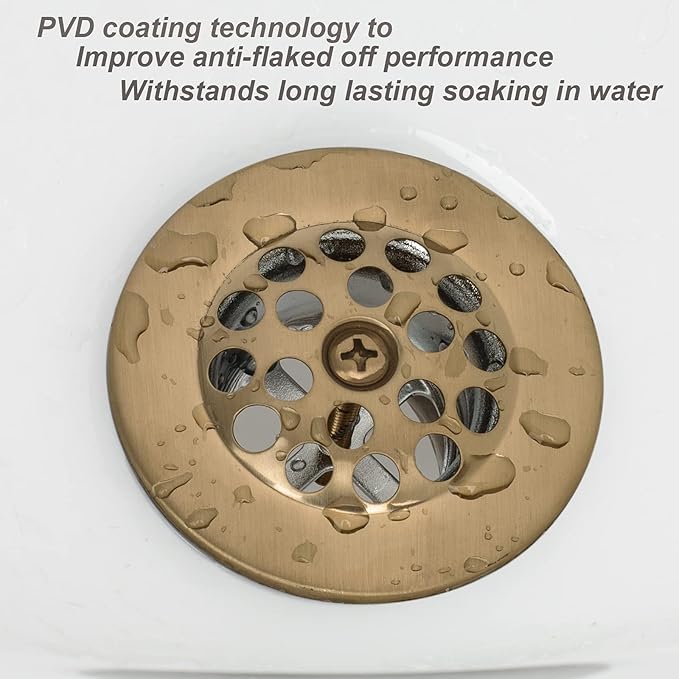 Champagne Bronze Trip Lever Tub Trim Kit Set with Trip Lever Overflow Face Plate, No Putty Gasket, Trip Lever Bathtub Drain with Strainer, Overflow and Matching Screws, No Putty Installation Artiwell