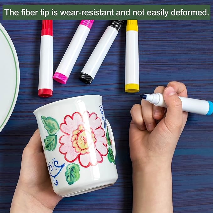 YOKIVE 60 Pcs Dry Erase Marker Pens, Pens with Eraser Cap Black Ink Fine Tip, Taking Notes, Great for Office/Home/Meeting Room (White)