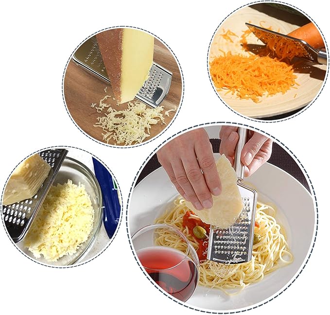 Honbay 1PCS Stainless Steel Cheese Grater Lemon Zester with Handle for Vegetables Lemon Cheese Chocolate