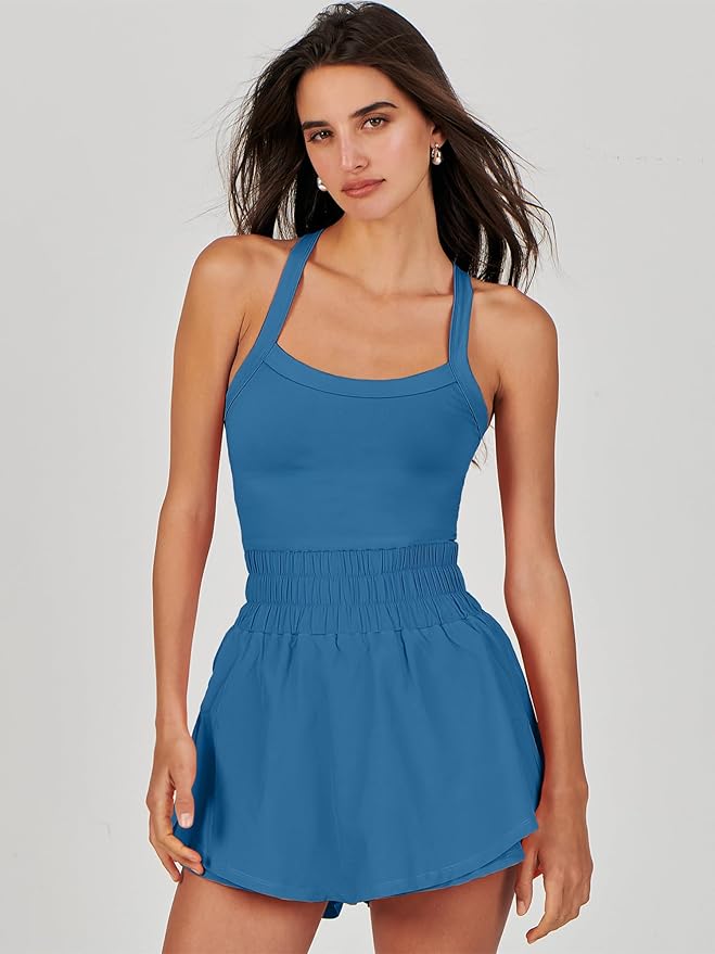 ANRABESS Womens Mini Tennis Dresses Skort Summer Sleeveless One Piece Workout Romper Dress with Shorts Athletic 2025 Outfit